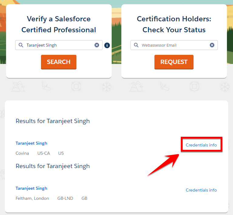 Credentials Info